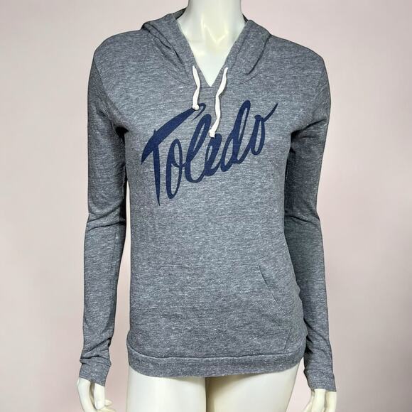 Jupmode Toledo Graphic Hoodie Gray Lightweight Cotton Blend Size L Athletic - Picture 1 of 9